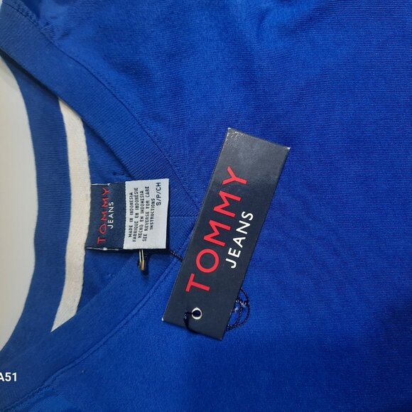 Vintage Tommy Jeans Blue Long Sleeve Shirt Windbreaker Hybrid Zip Sleeves S - Picture 4 of 7